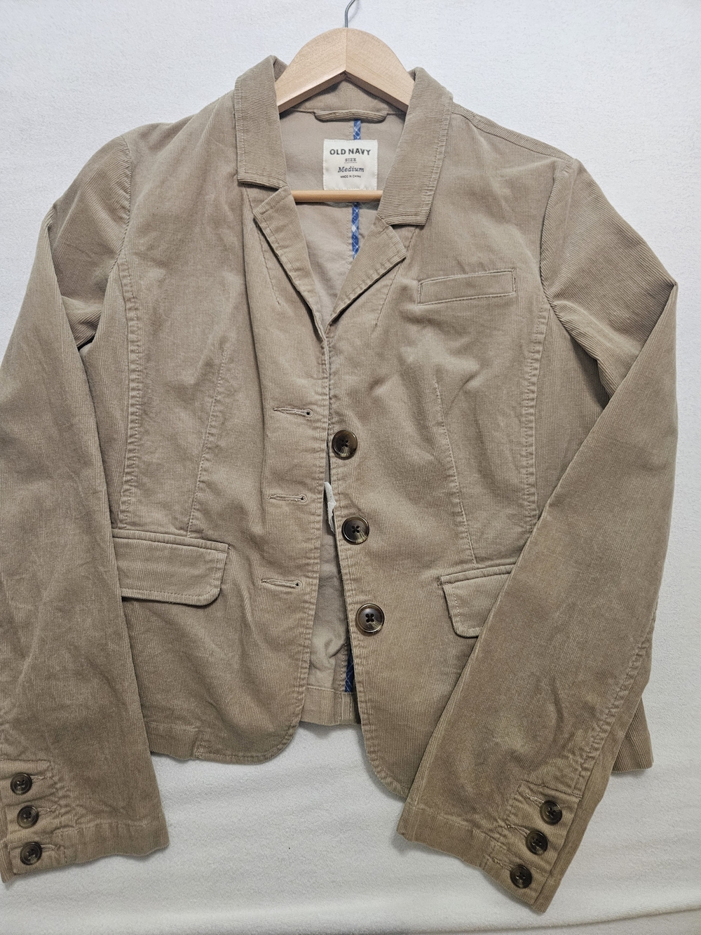Old Navy Women's Khaki Corduroy Blazer Jacket
